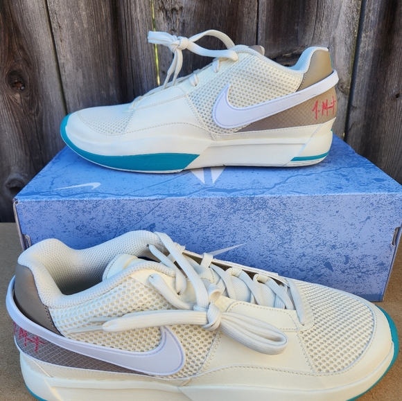 Nike JA 1 Shoes "Vacation" Coconut Milk Black Khaki  Men's Sizes 10 - Picture 2 of 7